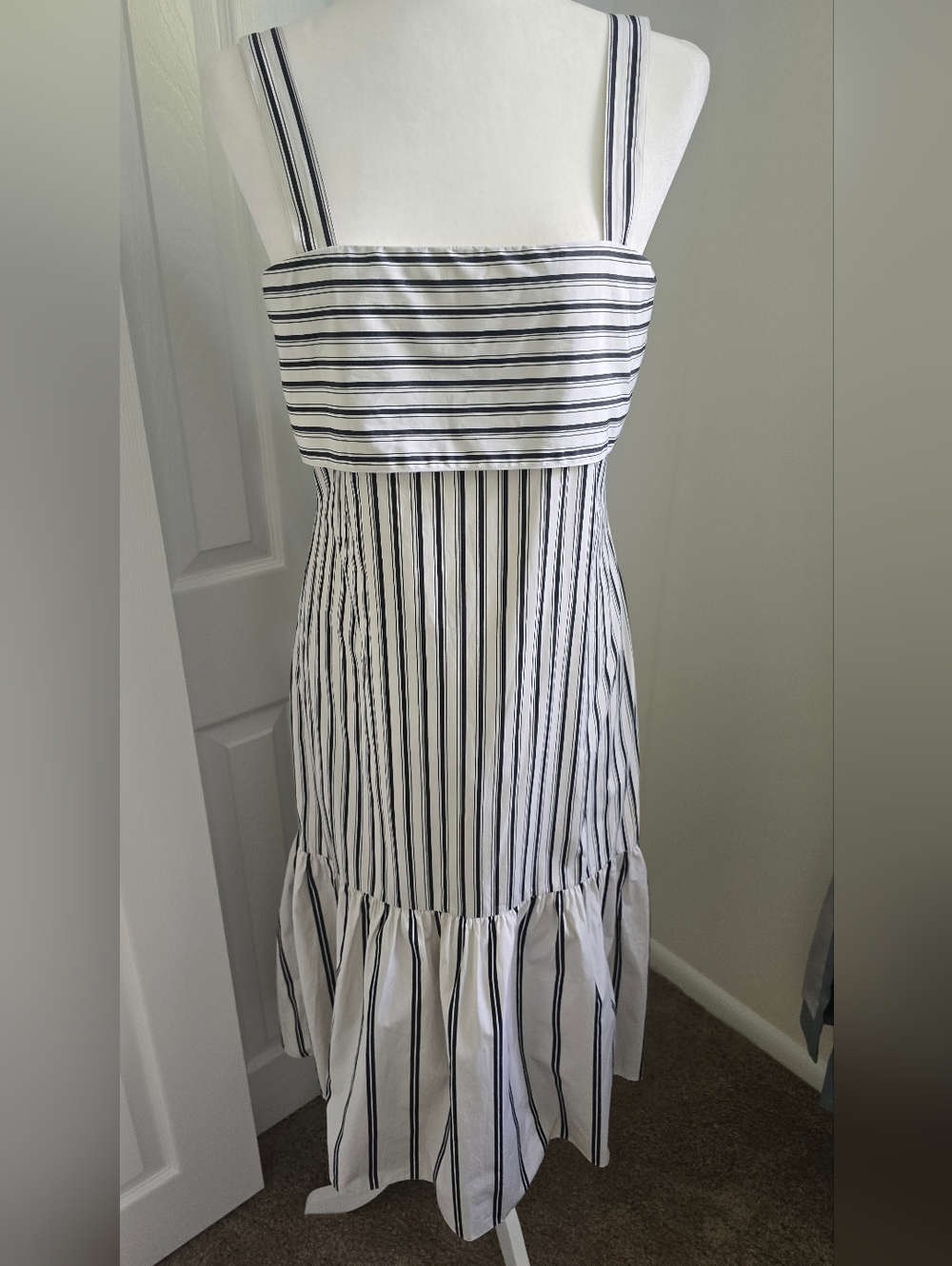 Theory Ventura Striped Tie Back Midi Dress, Sz. P - Picture 2 of 6